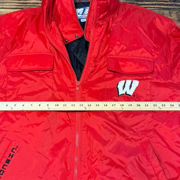 VINTAGE Wisconsin Badgers Parka Winter Jacket RARE Quilted Layered Mens Size XL - Picture 7 of 12